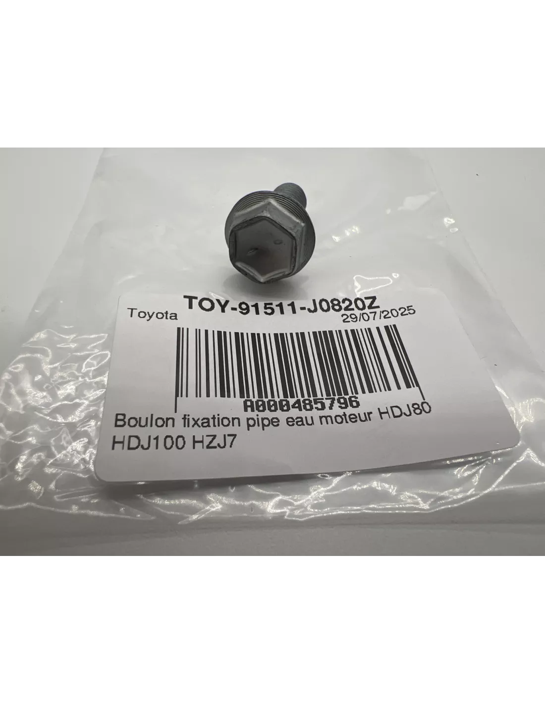Boulon fixation pipe eau moteur HDJ80 HDJ100 HZJ7 TOYOTA - accessoire