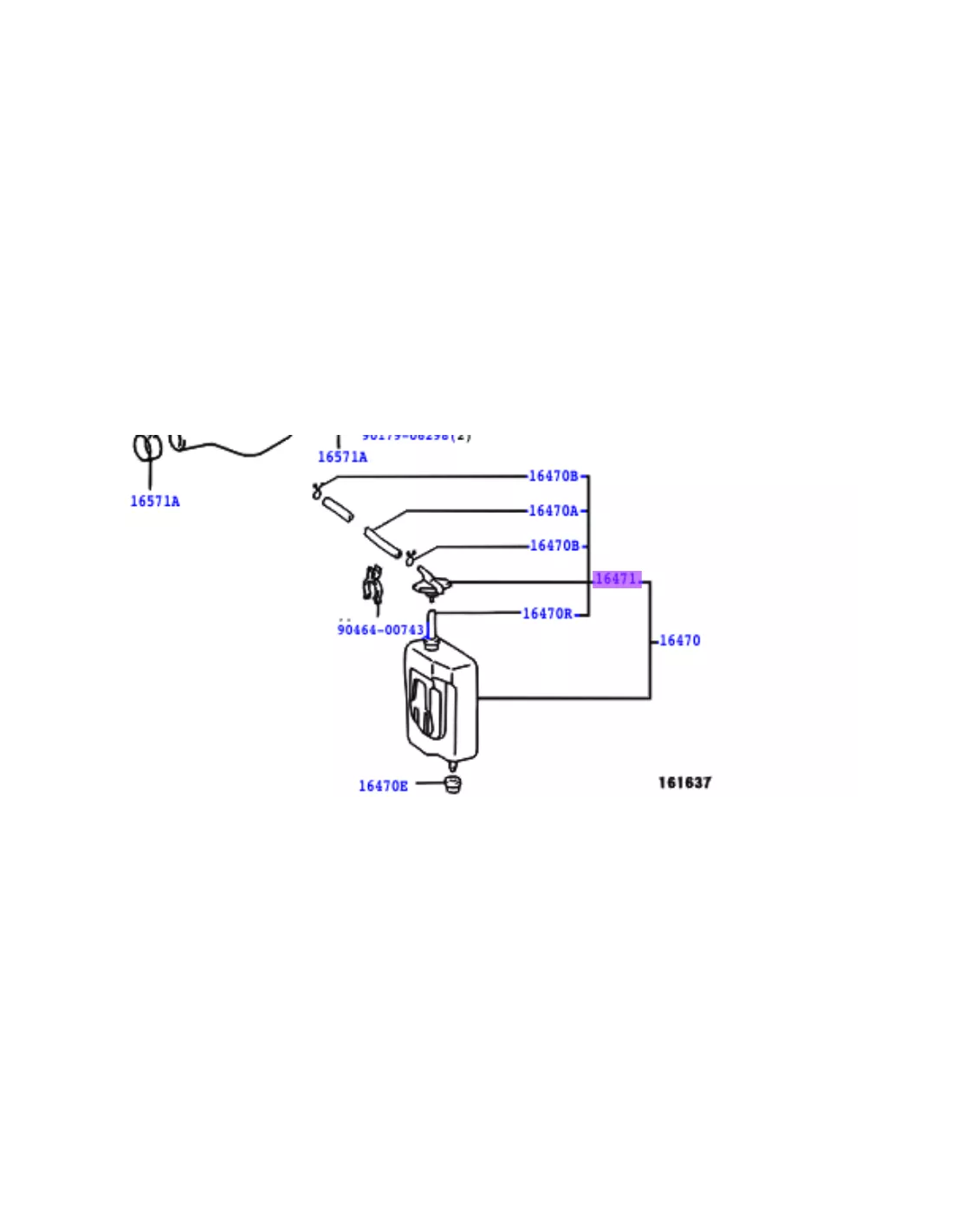 Bouchon avec tuyau de vase d'expansion KZJ9 KDJ9 TOYOTA - accessoire