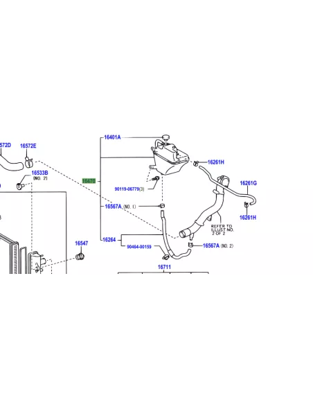 Vase d'expansion liquide de refroidissement KDJ12 166cv 173cv TOYOTA
