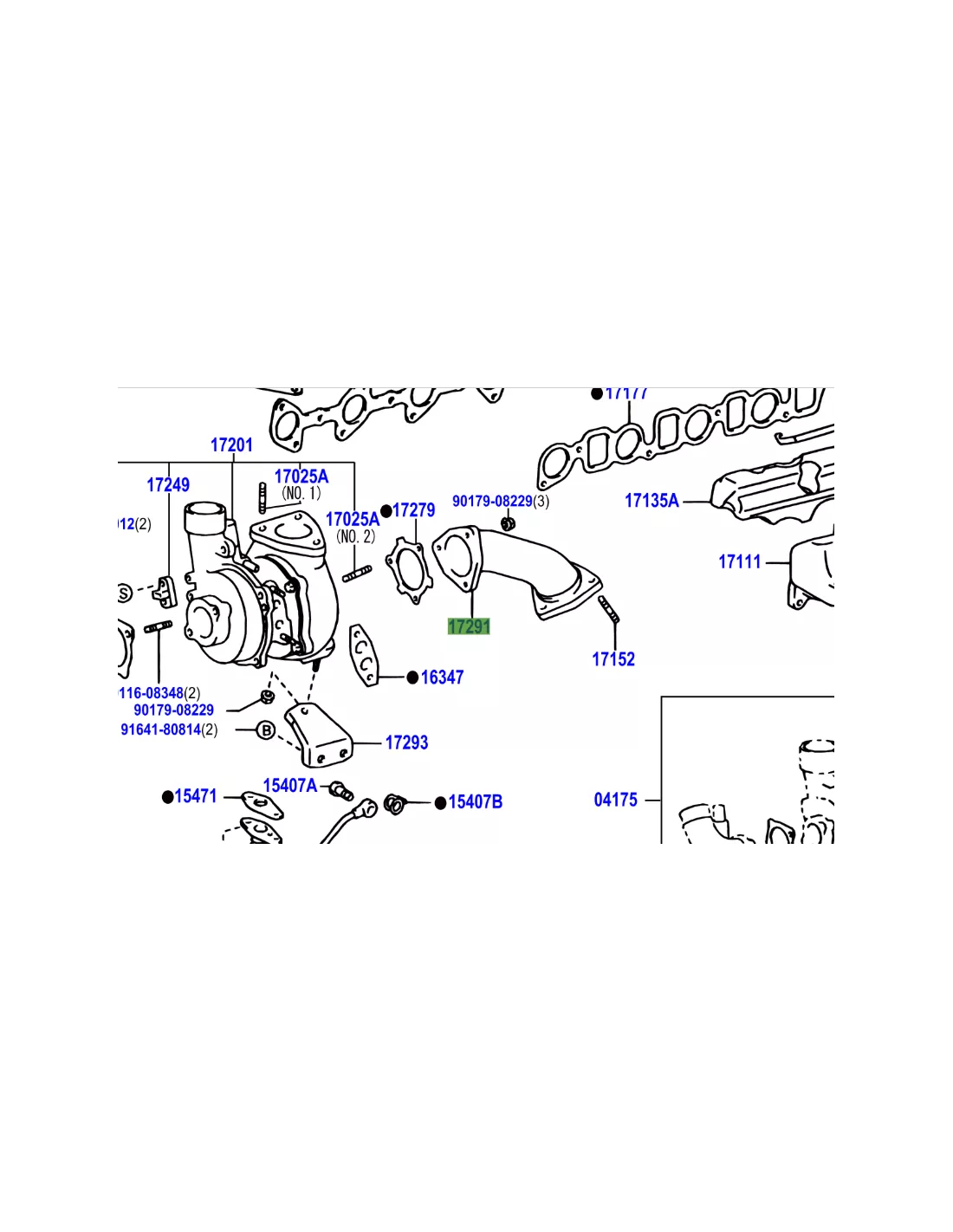 Coude descente de turbo KDJ9 KDJ12 163cv 166cv - entre turbo et