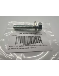 Boulon de collier métallique entre silencieux et sortie échappement