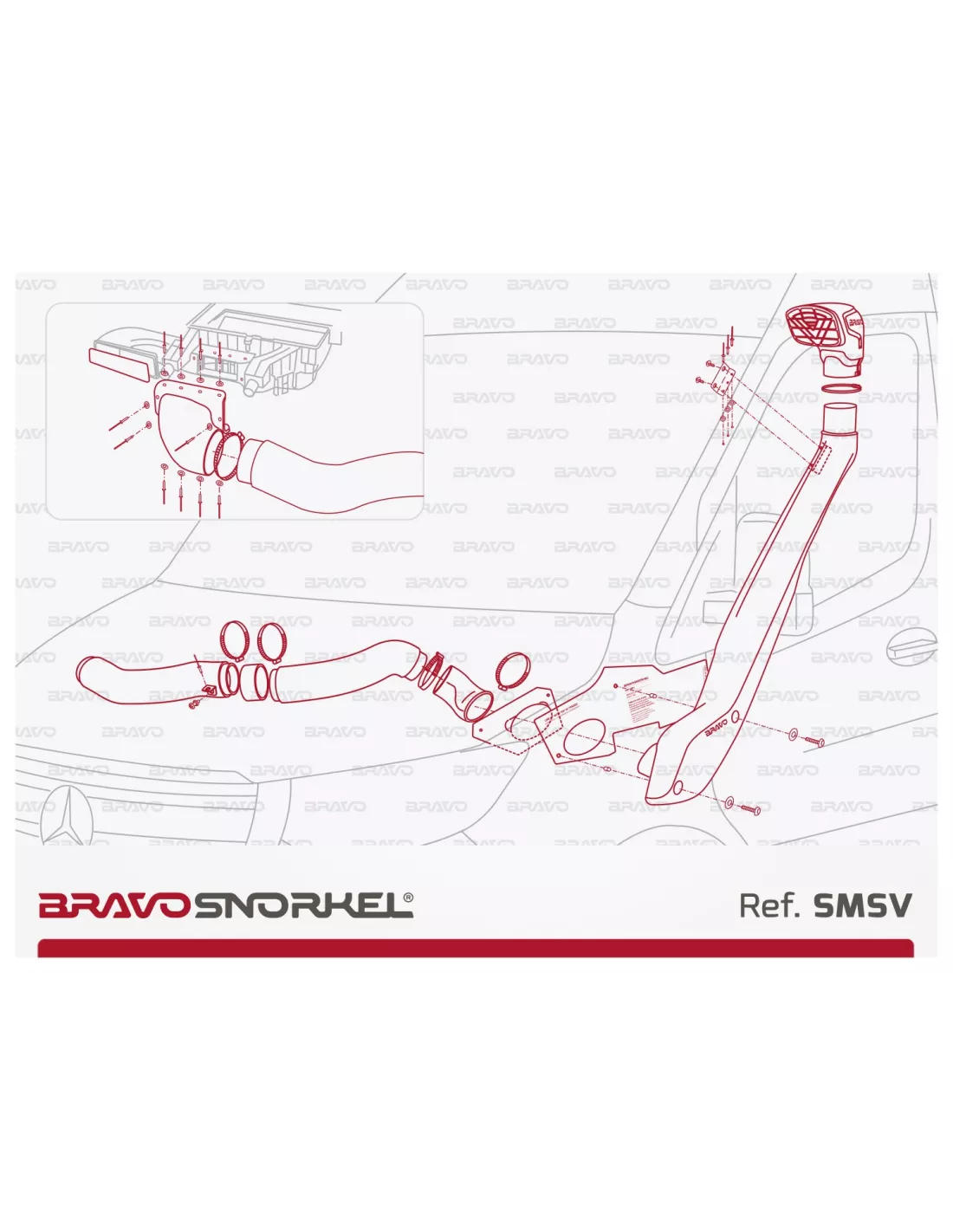 Snorkel Bravo pour Mercedes Sprinter après 2022 W907 2.0 BVA9 BRAVO