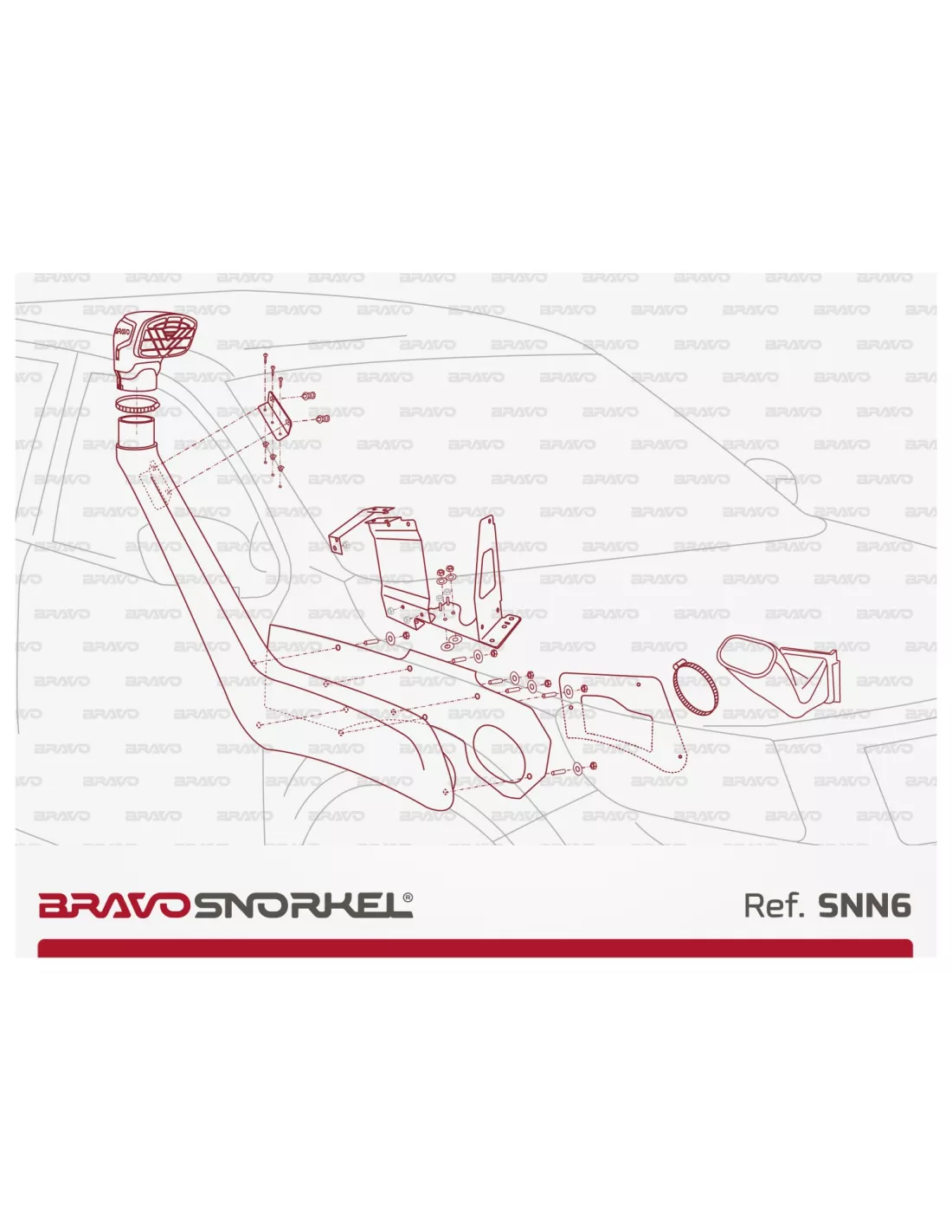 Snorkel Bravo pour Nissan Navara D23 NP300 2015 - 2021 BRAVO SNORKEL