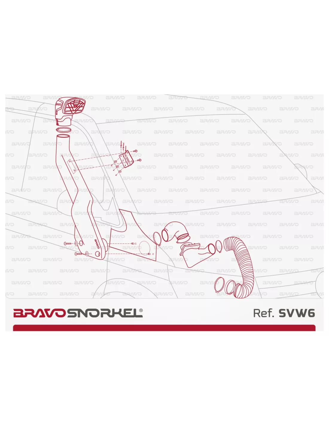 Snorkel Bravo pour Volkswagen Transporter T5 T6 BRAVO SNORKEL -