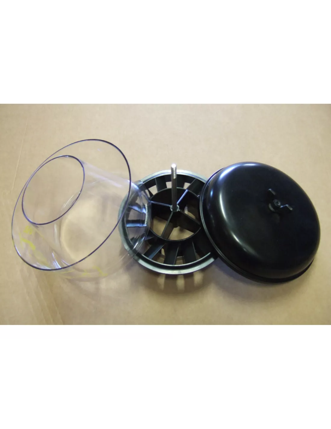 Préfiltre cyclonique Donaldson transparent Ø7 avec entrée Ø3