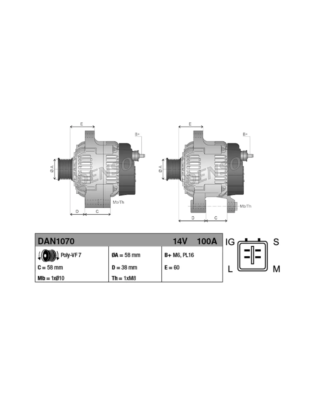 Alternateur Denso 12V 100A NEUF Land Cruiser KDJ12 KDJ15 DENSO -