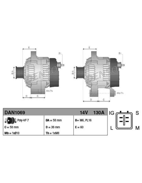 Alternateur Denso 12V 130A NEUF Land Cruiser KDJ12 KDJ15 DENSO -