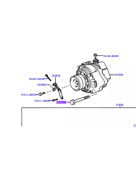 Boulon fixation alternateur KZJ KDJ TOYOTA - accessoire 4x4