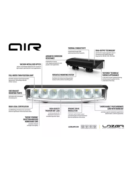 Barre de leds Lazer AIR-130 Elite LAZER - accessoire 4x4