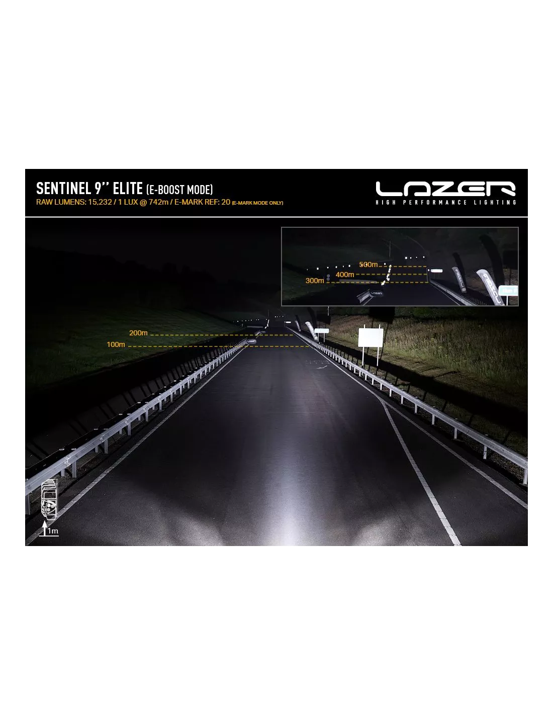 Longue portée LED Lazer Sentinel 9 Elite Noir LAZER - accessoire 4x4