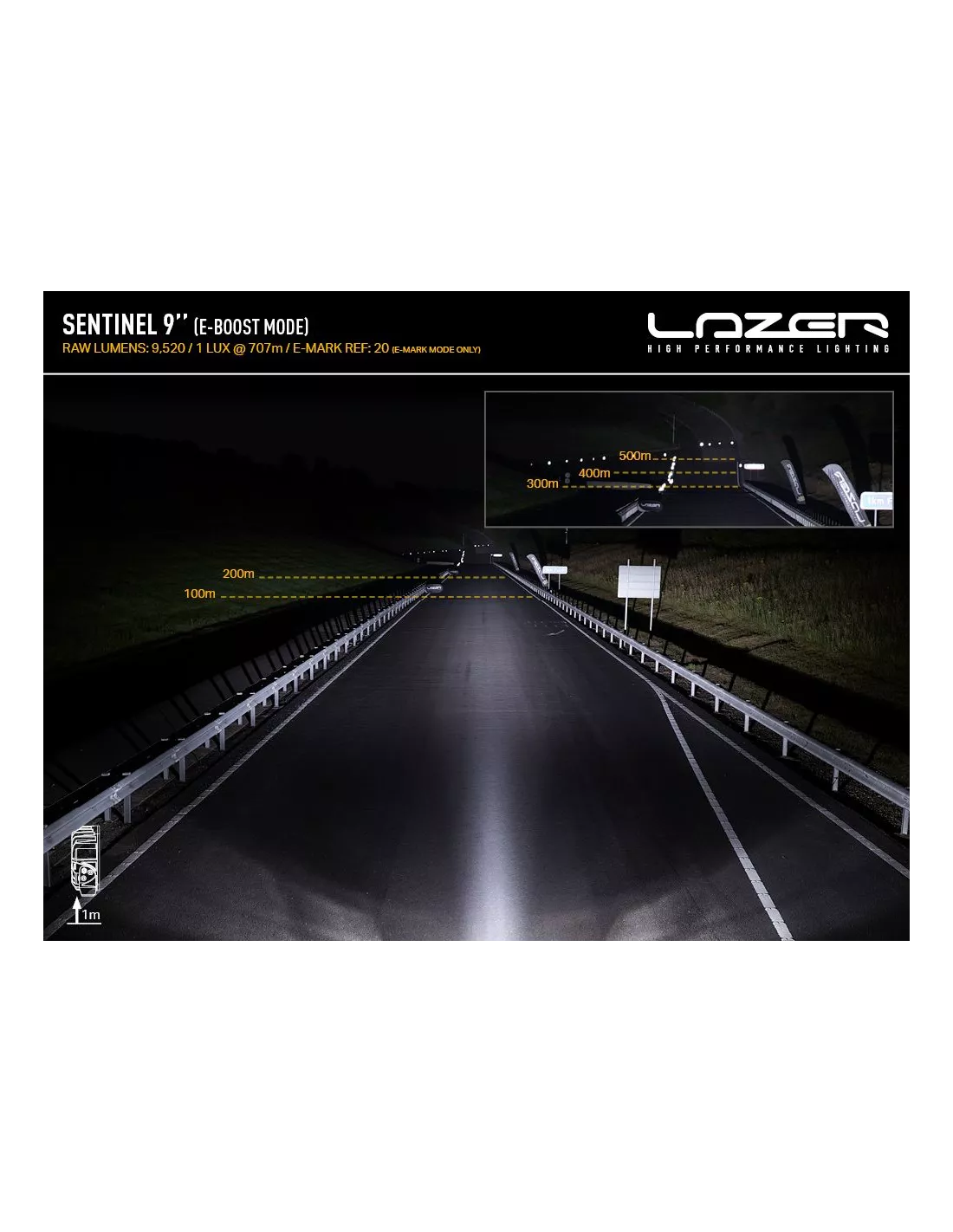 Longue portée LED Lazer Sentinel 9 Chrome LAZER - accessoire 4x4