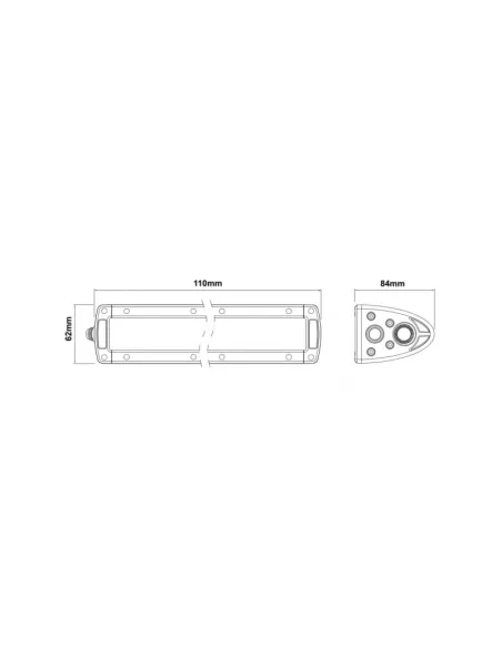Barre LED Spot Beam 2 LED 20W / 1800 lumens - avec fixation