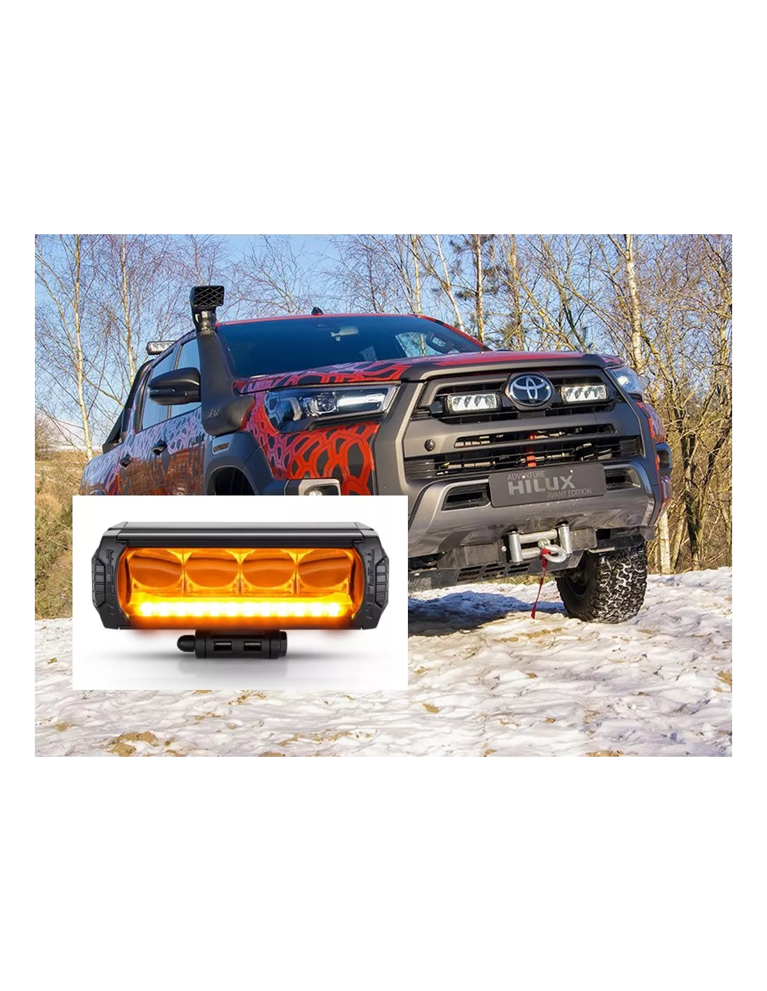 Kit intégration calandre Lazer Triple-R gyrophares Hilux Revo