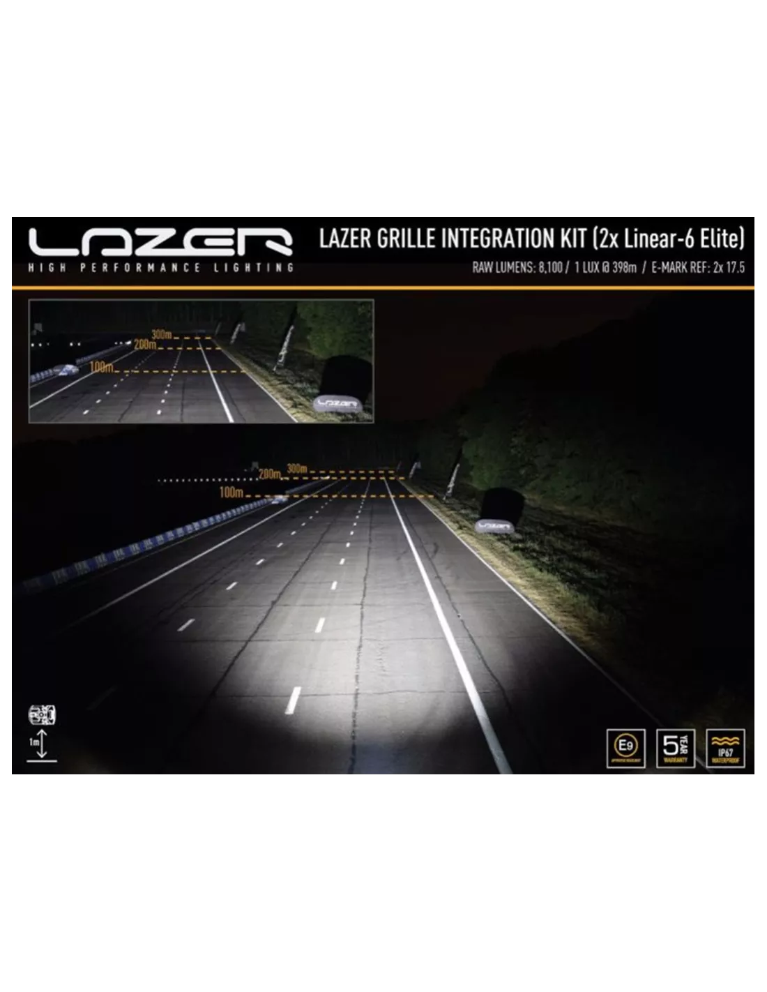 Kit intégration calandre Lazer Linear-6 Elite Plus pour Volkswagen