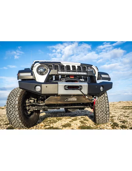 Pare-choc Avant acier Wrangler JL platine treuil intégrée banane