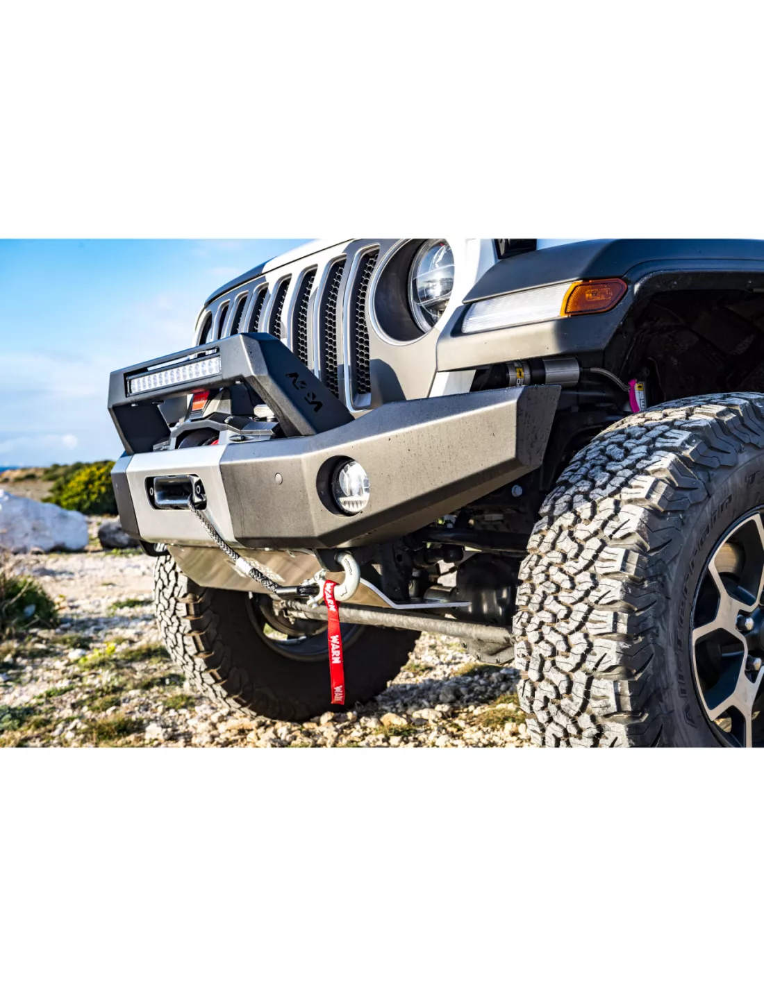 Pare-choc Avant acier Wrangler JL platine treuil intégrée banane