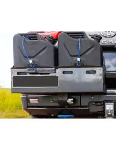 Porte jerrycan double côté gauche pour pare chocs arrière Kaymar sur