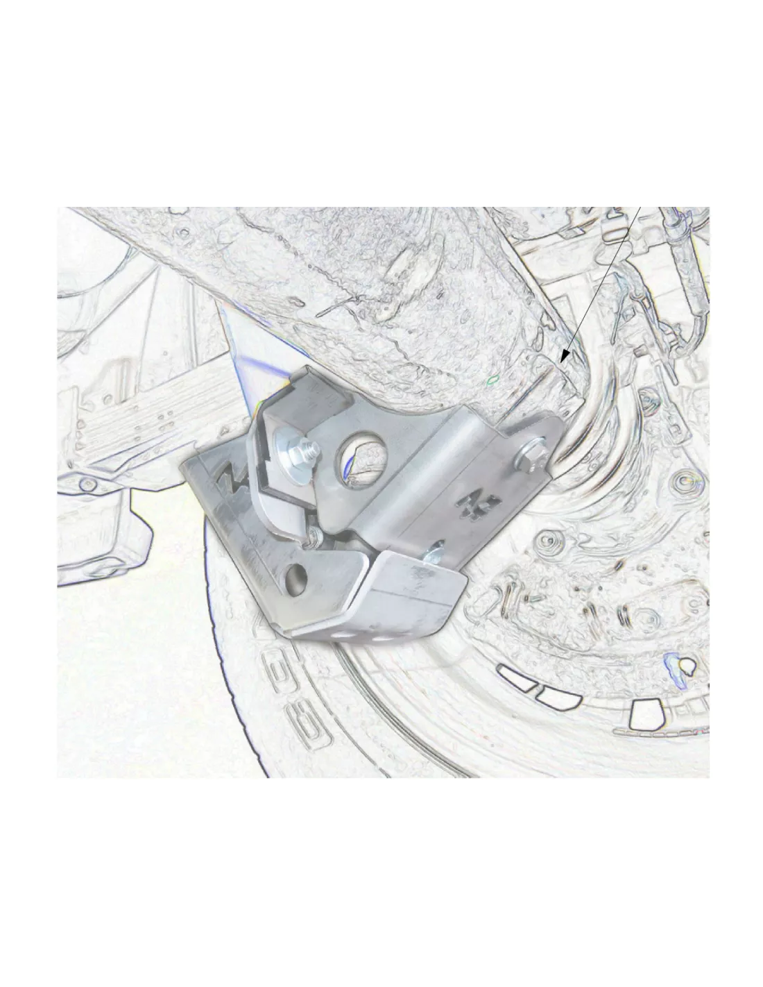 Rechts Achterschokdemperbescherming voor Ford Ranger T6-T7-T8