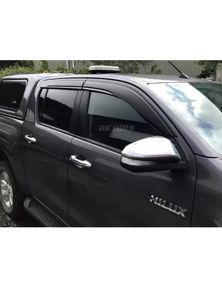 Jeu 4 déflecteurs vitre avant et arrière Hilux Revo AIRPLEX -