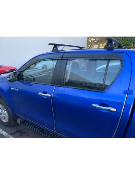 Jeu 4 déflecteurs vitre avant et arrière Hilux Revo AIRPLEX -