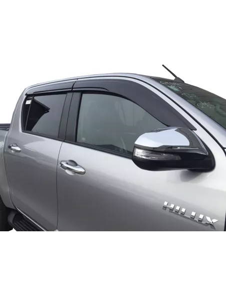 Jeu 4 déflecteurs vitre avant et arrière Hilux Revo AIRPLEX -
