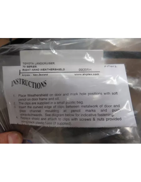 Déflecteur de vitre avant gauche HDJ80 - Gros modèle Airplex AIRPLEX