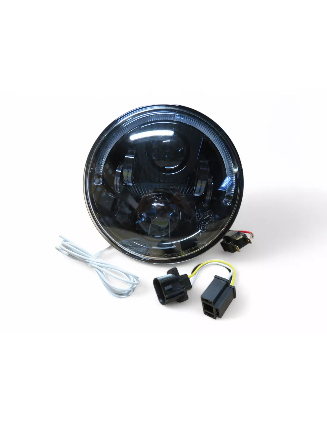 Optische LED's rond Ø7 inch zwarte achtergrond - Jeep Nissan Land Rover Toyota
