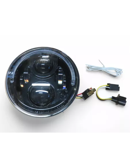 Optique leds rond Ø7 pouces fond noir - Jeep Nissan Land Rover Toyota