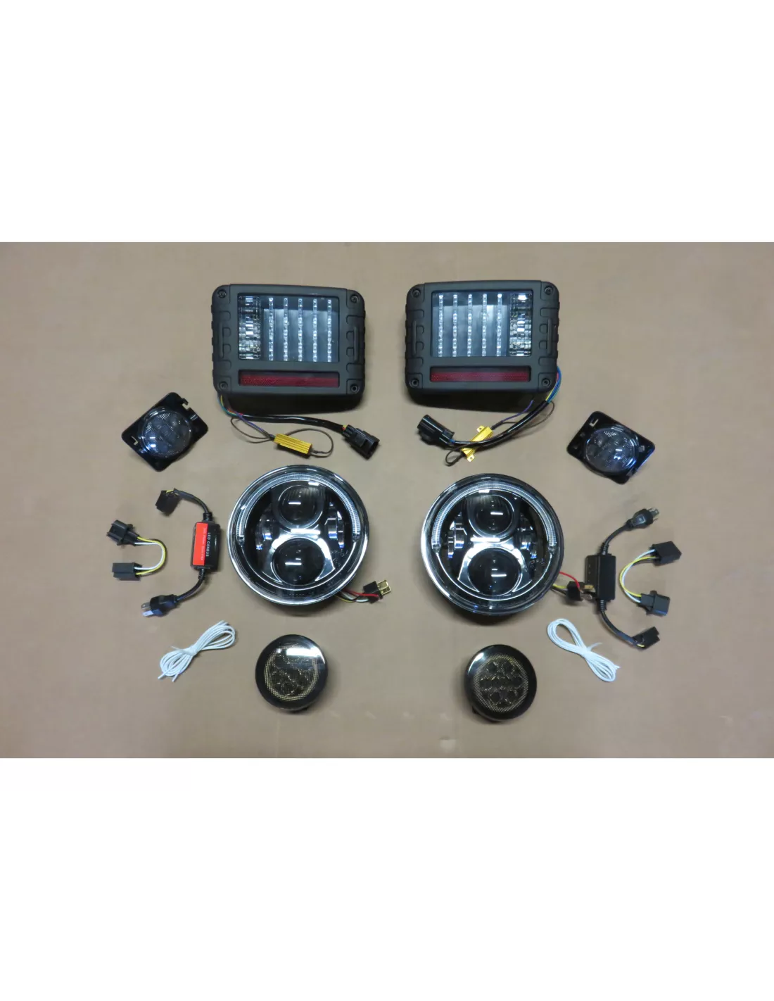 Pack feux complet cristal leds fumé pour Jeep Wrangler JK DTC PARTS -