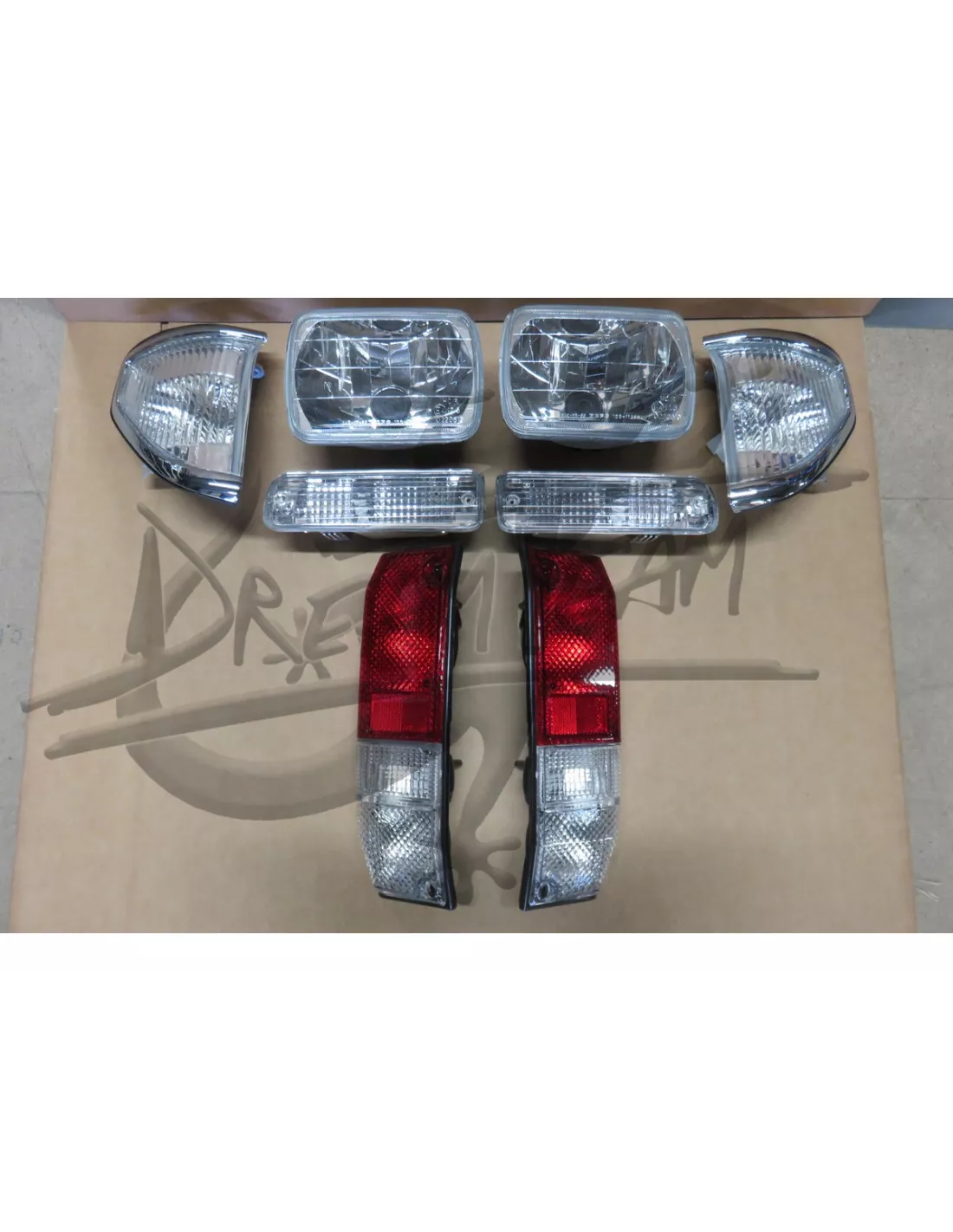 Pack complet feux cristal Land Cruiser KZJ7 LJ7 phares carrés DEPO -