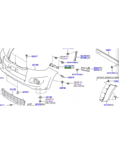 Support guide de pare chocs avant gauche Hilux Vigo 2012-2015 TOYOTA