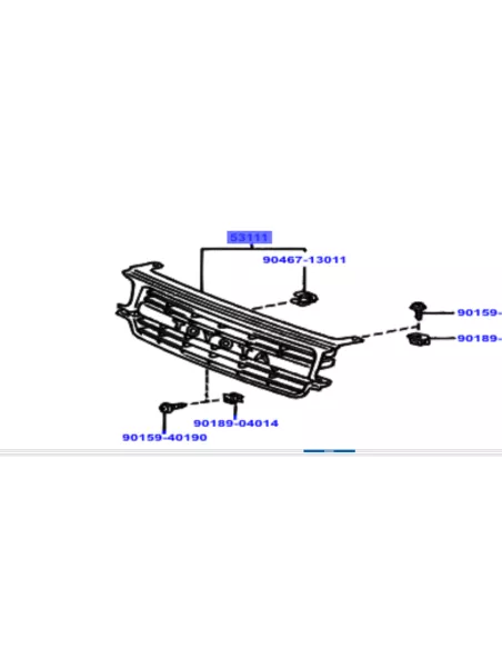 Calandre chromée TOYOTA pour HDJ80 12s TOYOTA - accessoire 4x4