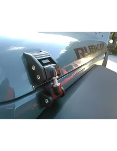 Attaches capot en aluminium anodisé noir pour Jeep Wrangler JK - la