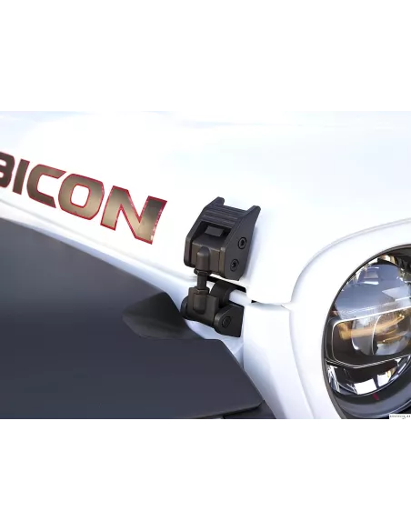 Attaches capot en aluminium anodisé noir pour Jeep Wrangler JK - la