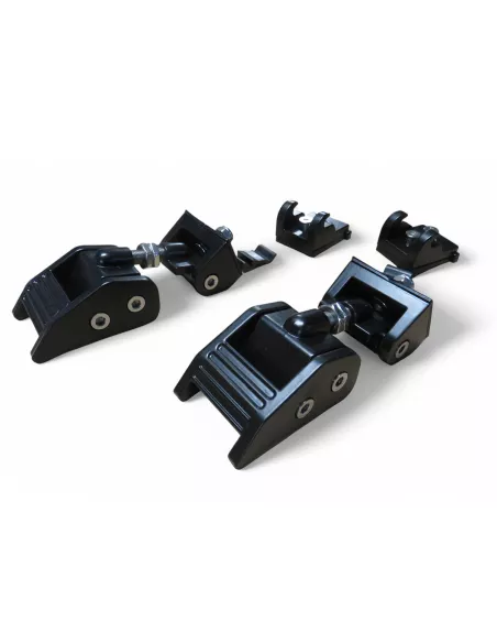 Attaches capot en aluminium anodisé noir pour Jeep Wrangler JK - la