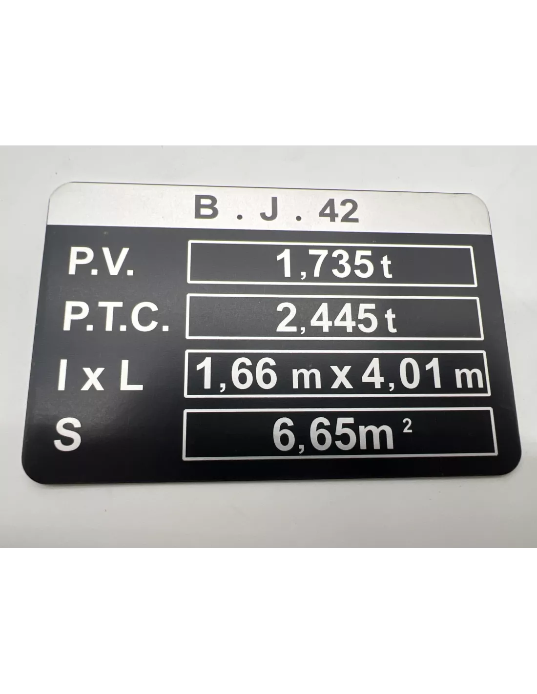 PLAQUE DE TARE BJ42 DTC PARTS - accessoire 4x4