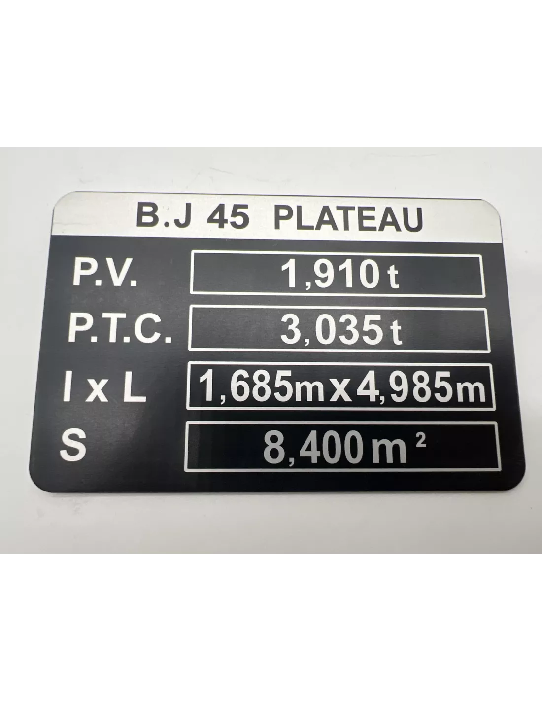 PLAQUE DE TARE BJ45 DTC PARTS - accessoire 4x4