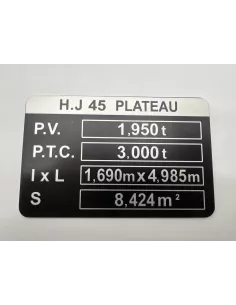 PLAQUE DE TARE HJ45 PLATEAU DTC PARTS - accessoire 4x4