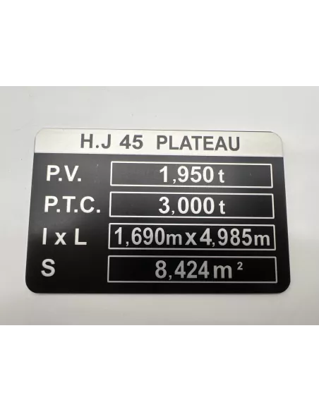 PLAQUE DE TARE HJ45 PLATEAU DTC PARTS - accessoire 4x4