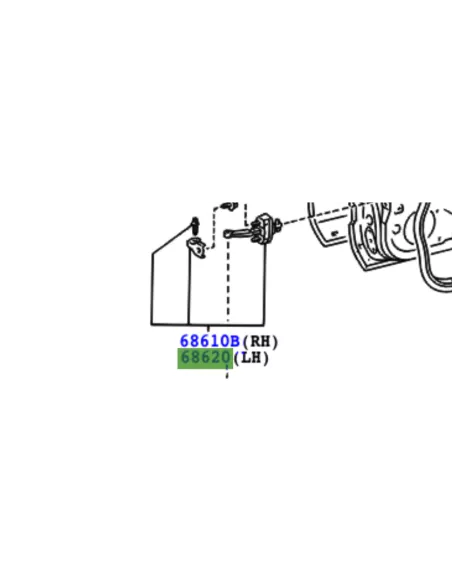 Arrêt de porte avant gauche HDJ100 avant 08/2002 TOYOTA - accessoire