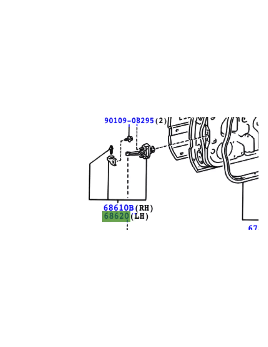 Arrêt de porte avant gauche HDJ100 après 08/2002 TOYOTA - accessoire