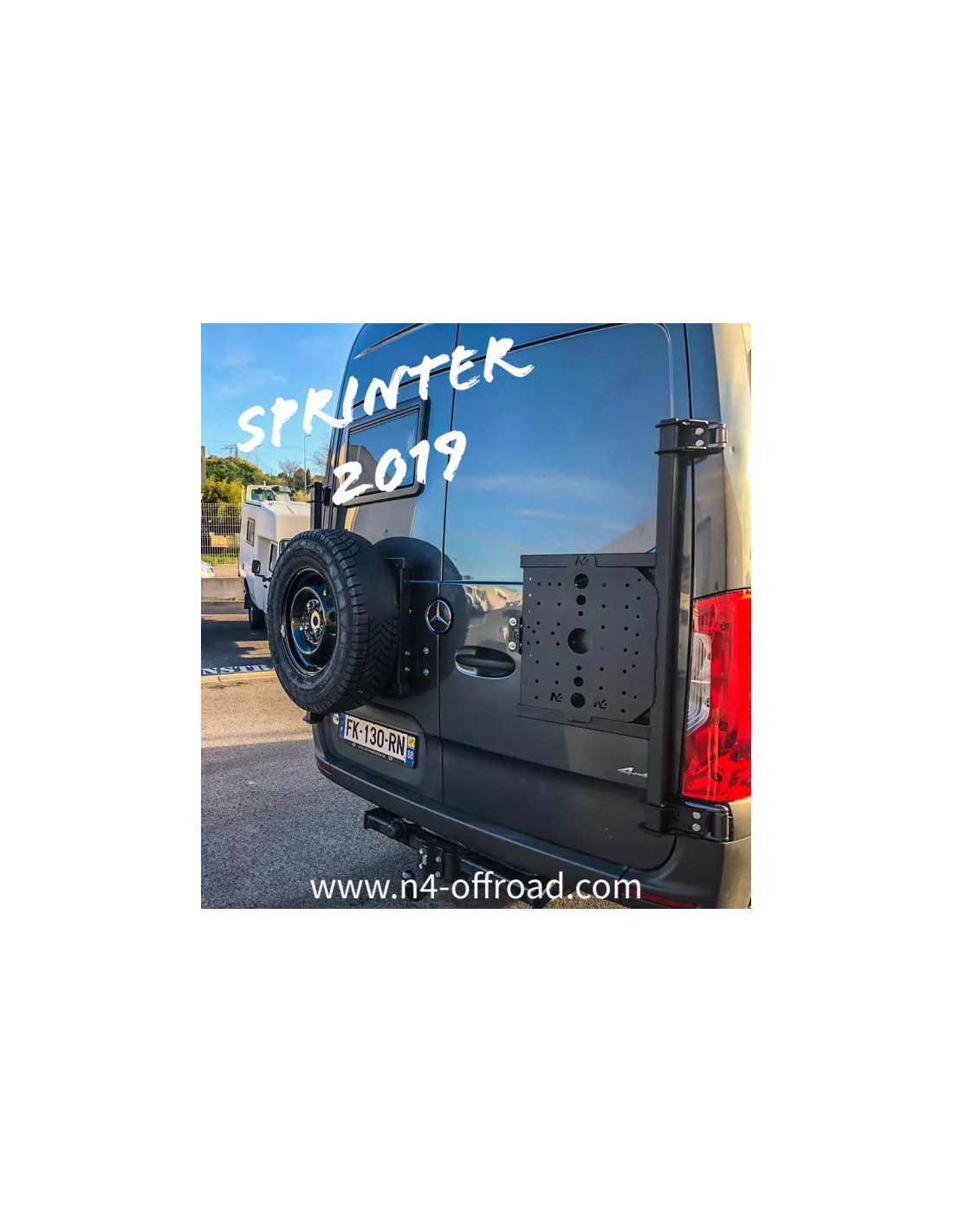 Porte roue sur porte arrière gauche Sprinter III après 2018 INOX