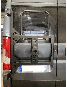 Porte roue de secours en inox sur porte arrière gauche Fiat Ducato 2