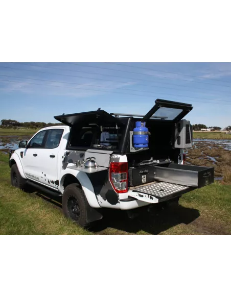 Hardtop Adventure noir lisse double cabine Ford Ranger 2012-2022