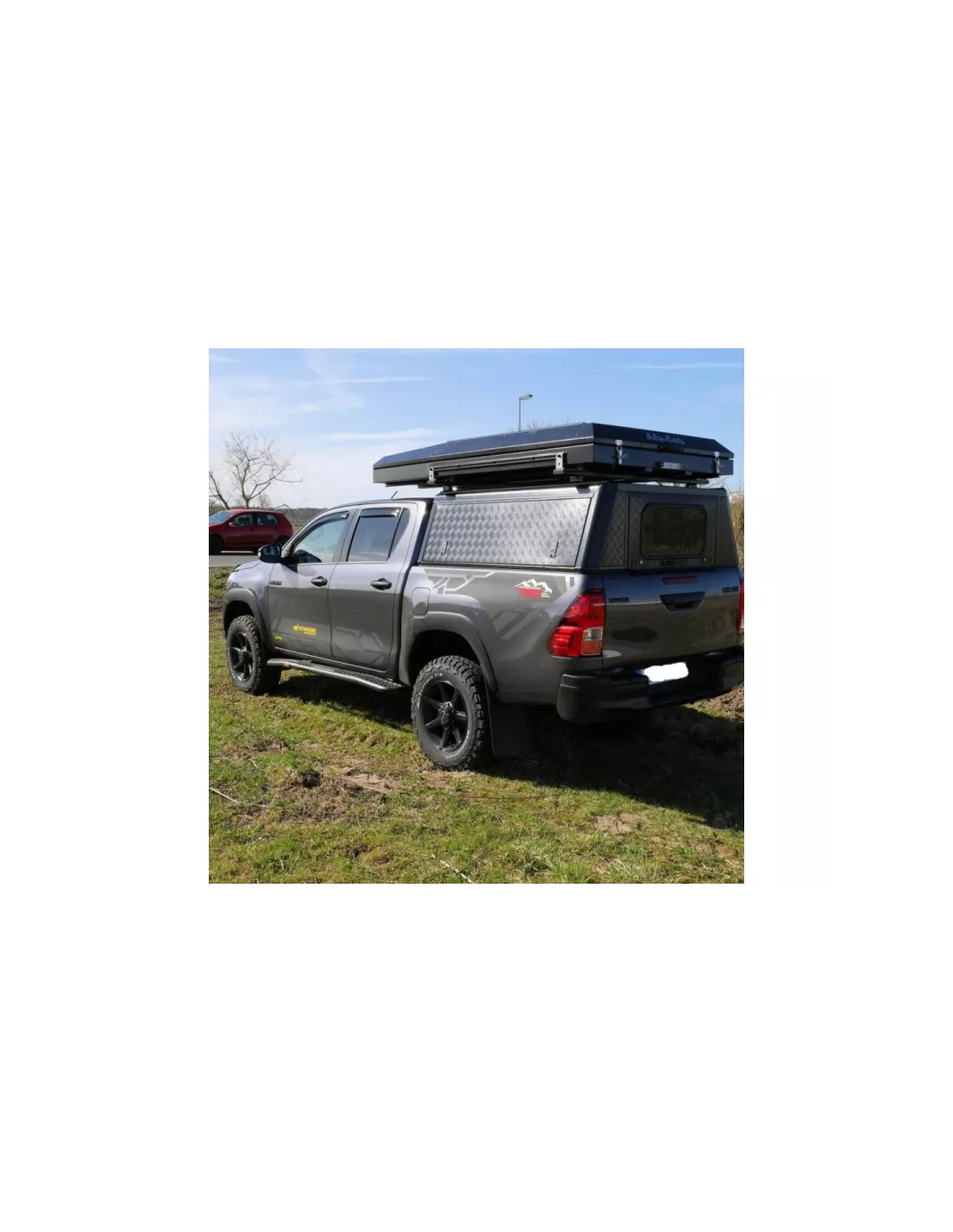 Hardtop Black Adventure Strie Toyota Hilux 2016 + dubbele alu Cab-cabine