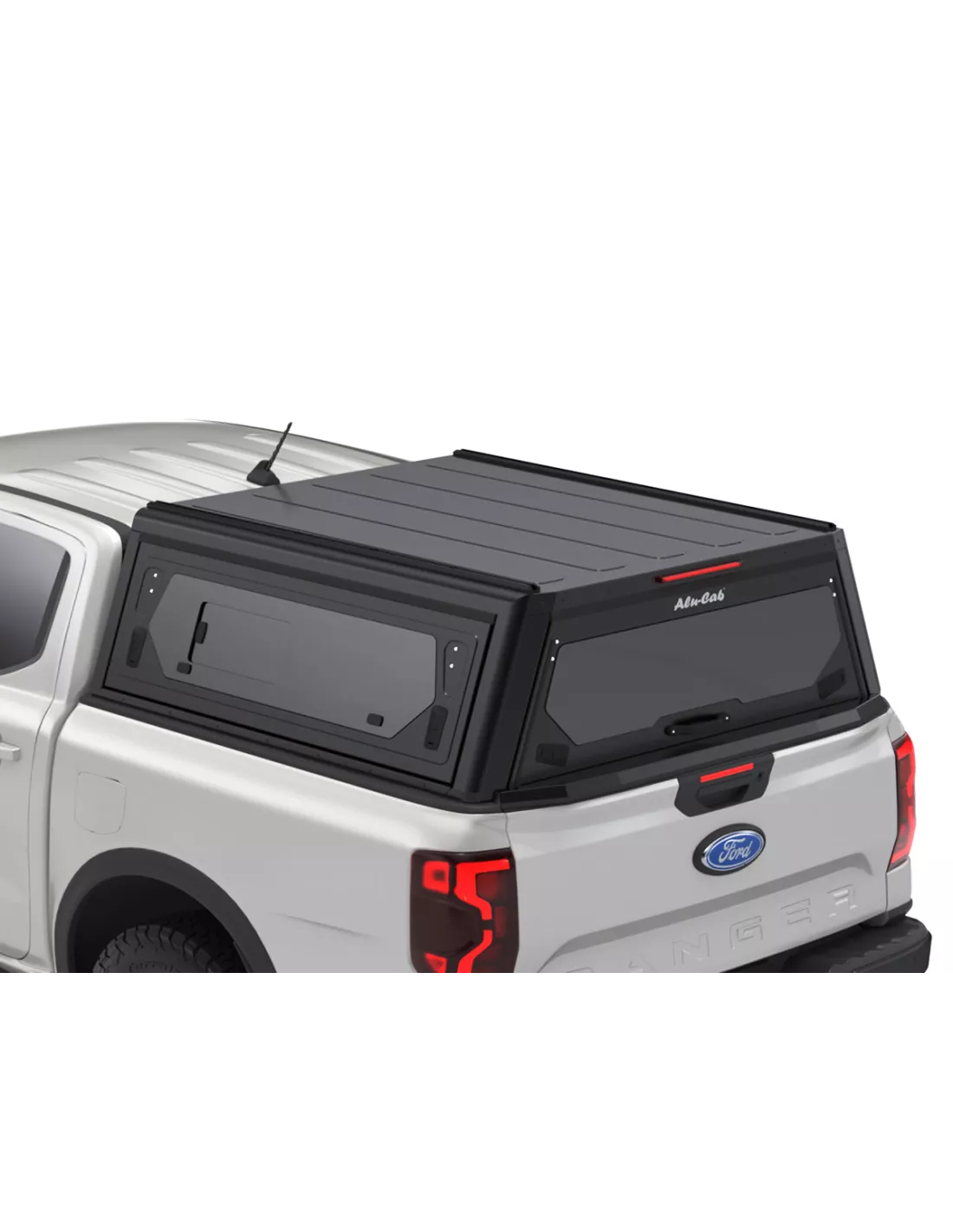 Hardtop Glatte schwarze Kontur mit Ford Ranger 2023+ Seitenfenster