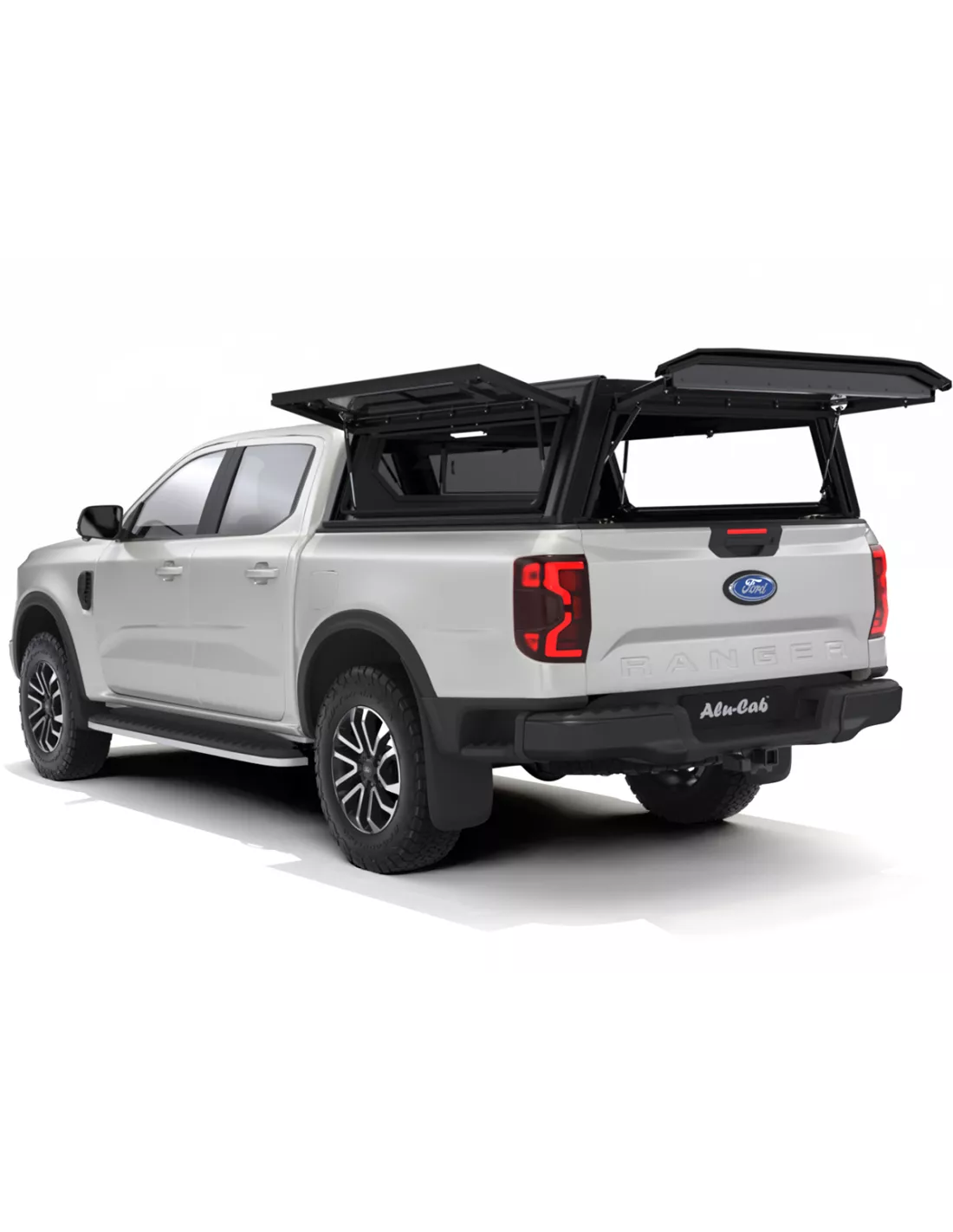Hardtop Glatte schwarze Kontur mit Ford Ranger 2023+ Seitenfenster