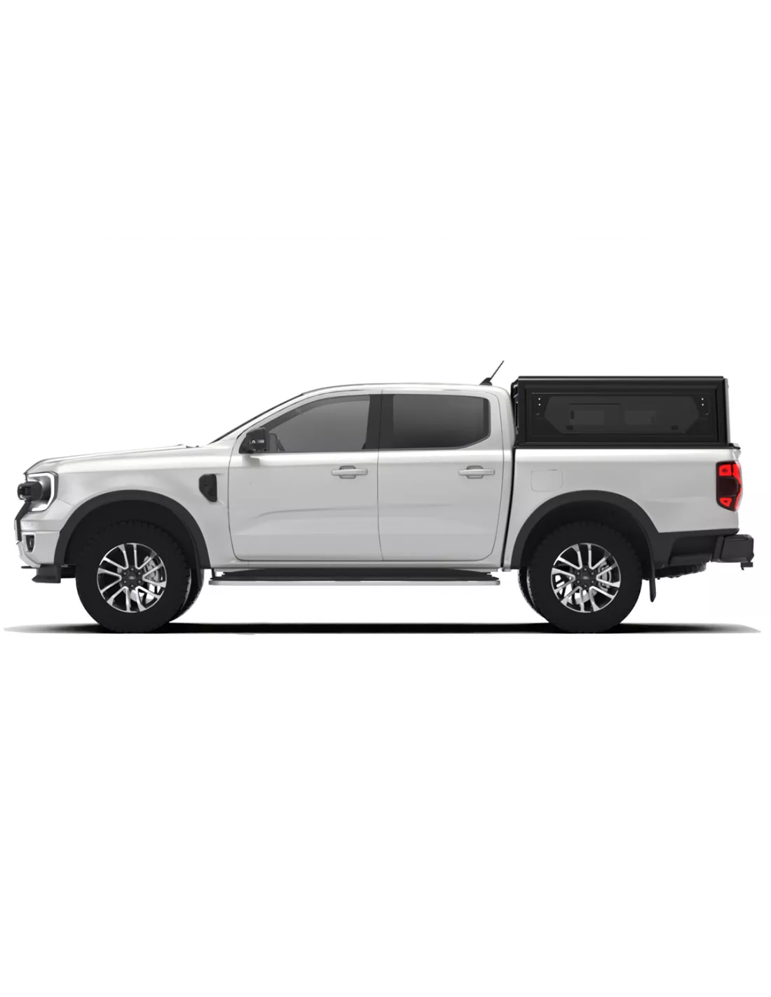 Hardtop Glatte schwarze Kontur mit Ford Ranger 2023+ Seitenfenster