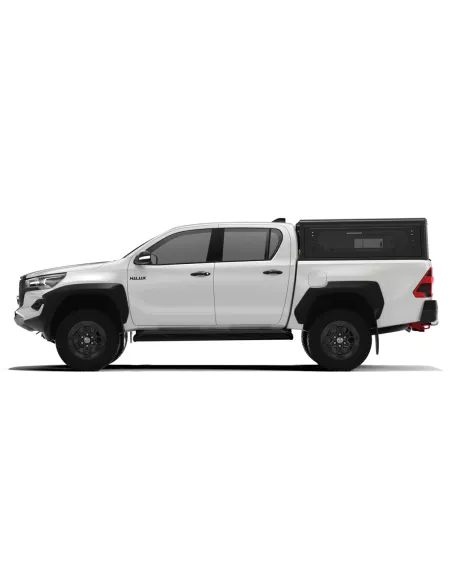 Hardtop Contour noir/ lisse avec fenêtre latérale pour Toyota Hilux