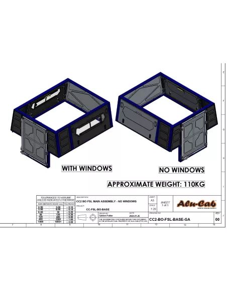 ModCAP Base pour benne 6.5' avec fenêtres Alu-Cab ALU CAB -